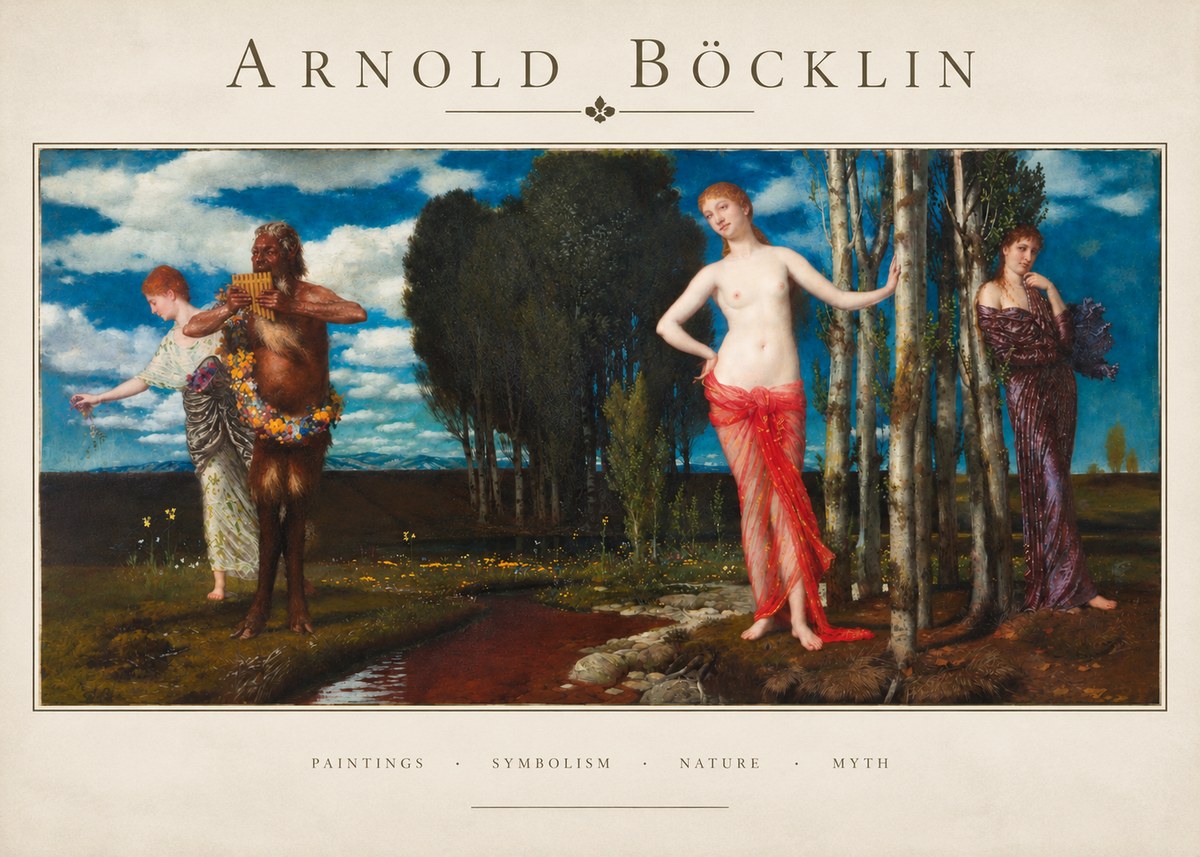 Arnold Böcklin Spring Evening No3 - Affiche