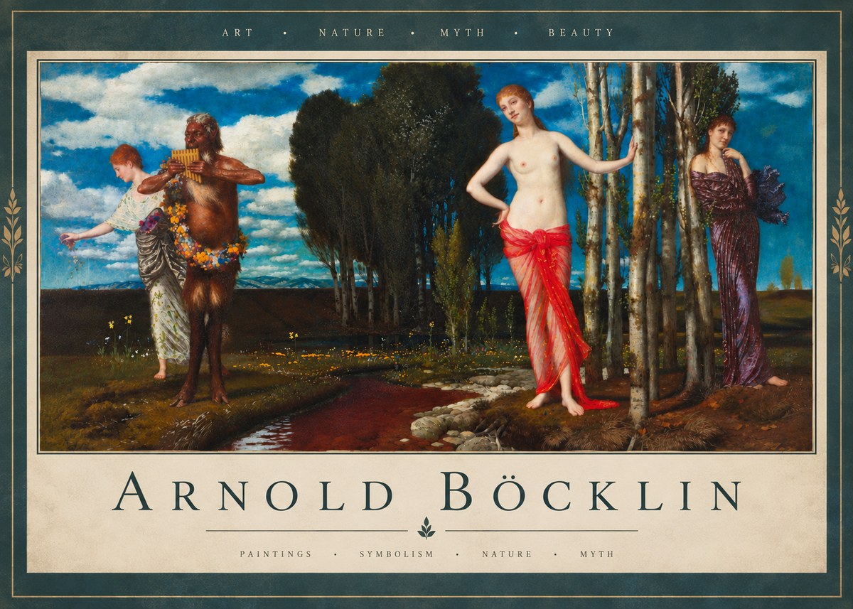 Arnold Böcklin Spring Evening No5 - Affiche