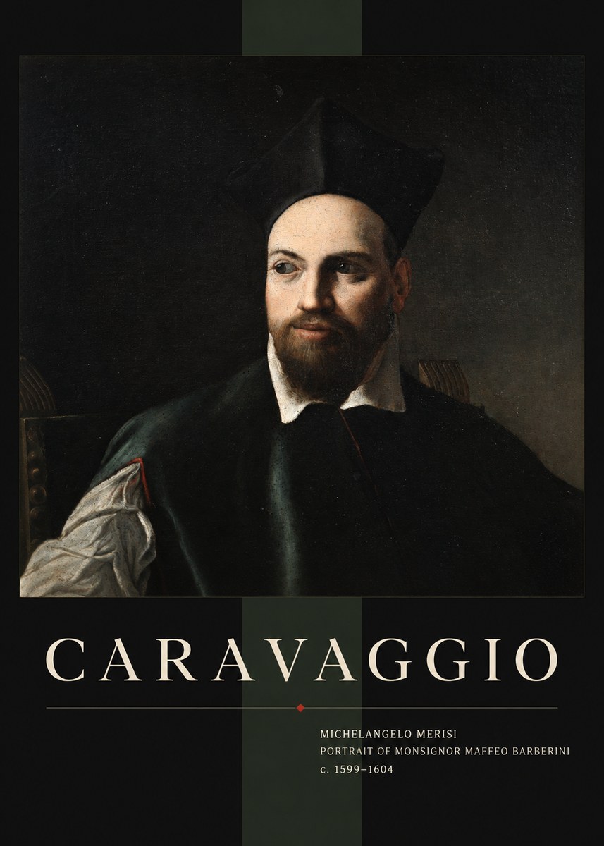 Michelangelo Merisi da Caravaggio Portrait of Monsignor Maffeo Barberini No4 - Affiche