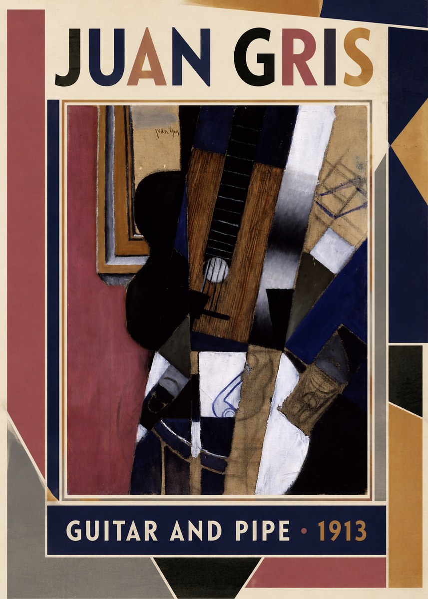 Juan Gris Guitar and Pipe II No1 - Affiche