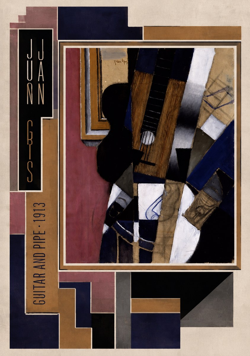 Juan Gris Guitar and Pipe II No2 - Affiche