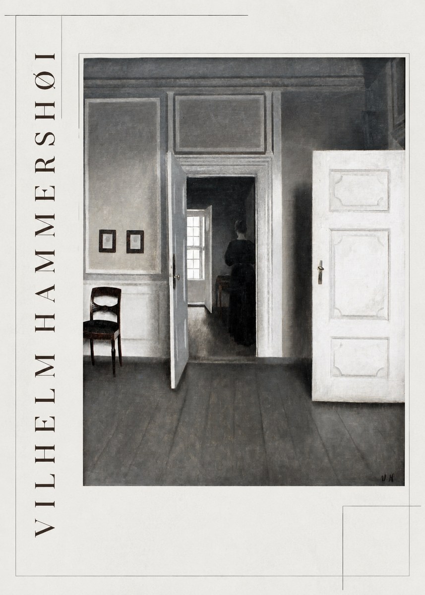Vilhelm Hammershøi Interior with a Woman Seen from Behind No2 - Affiche
