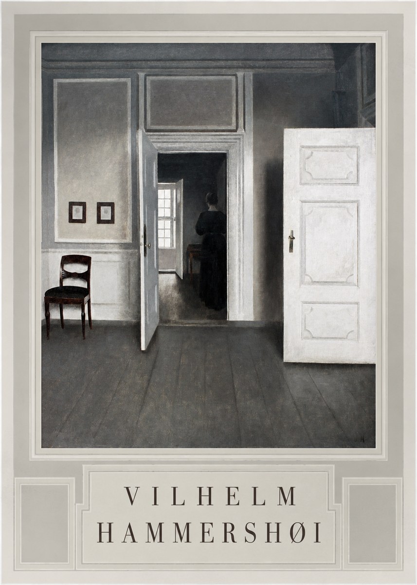 Vilhelm Hammershøi Interior with a Woman Seen from Behind No3 - Affiche