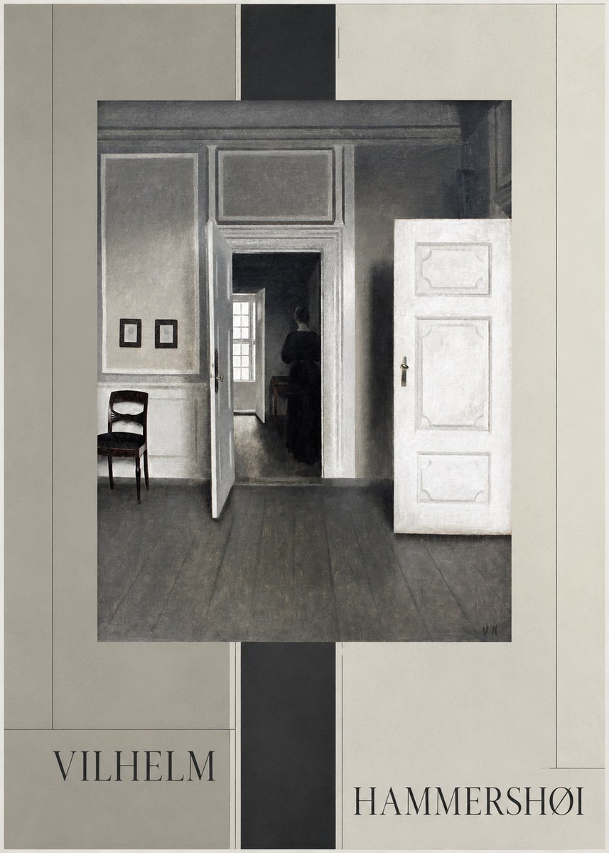 Vilhelm Hammershøi Interior with a Woman Seen from Behind No4 - Affiche