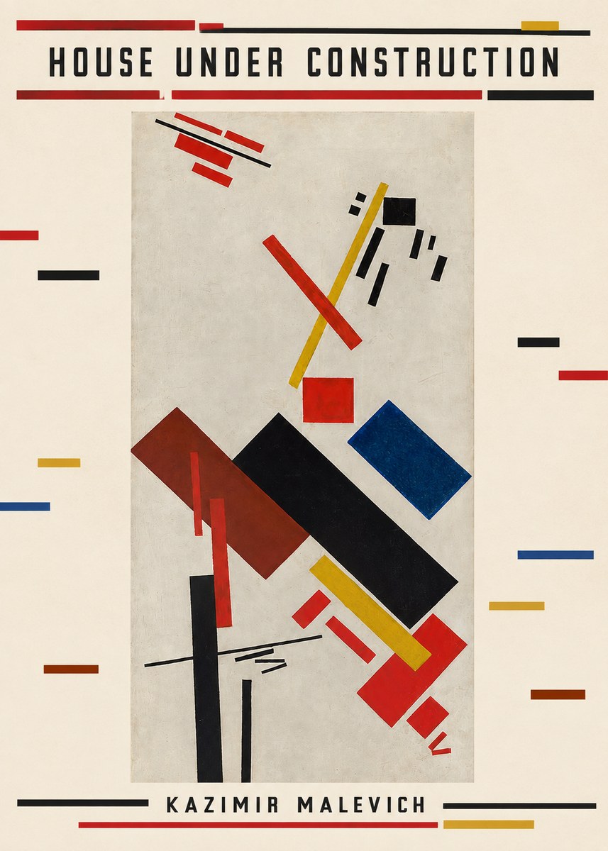 Kazimir Malevich House Under Construction No5 - Affiche