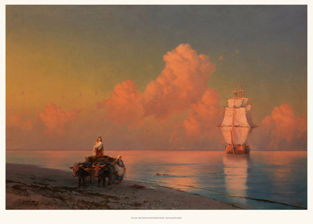 Ivan Konstantinovich Aivazovsky Sunset at Sea No5 - Affiche