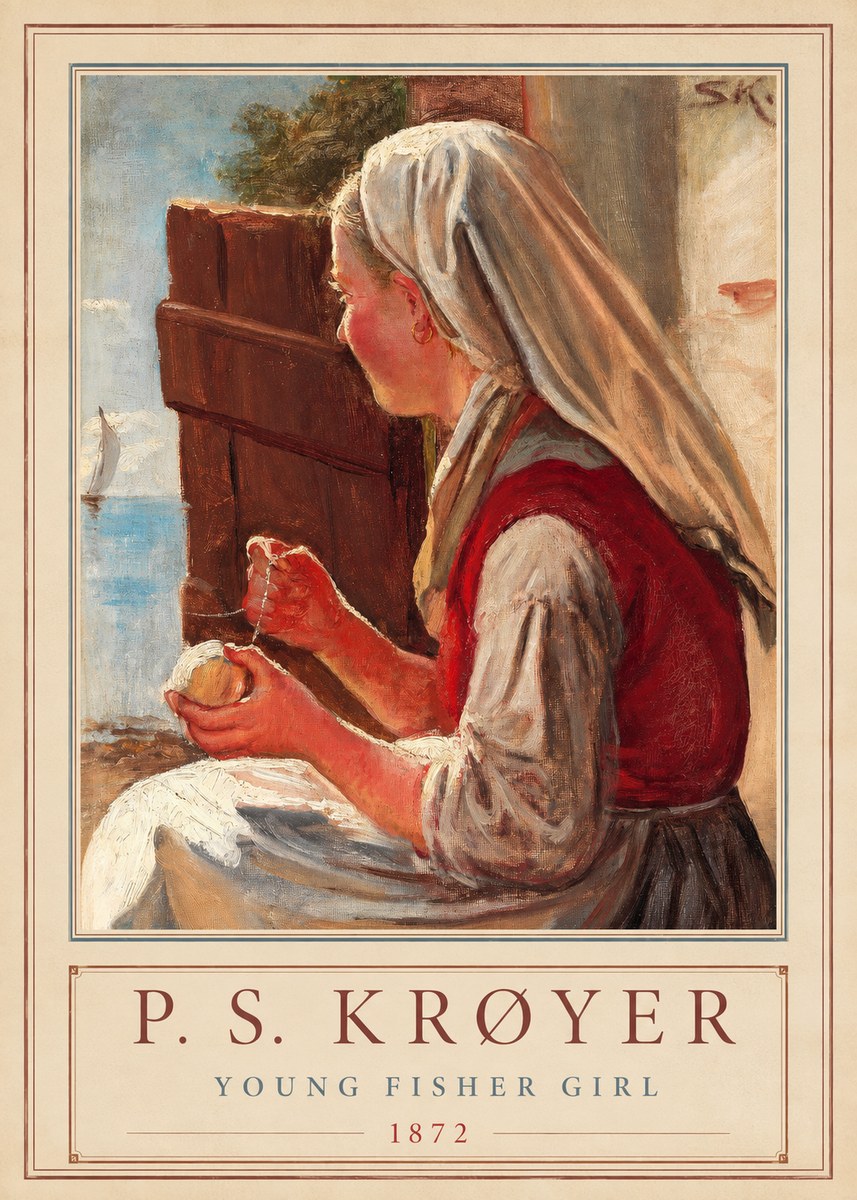 P.S. Krøyer Young Fisher Girl No1 - Affiche