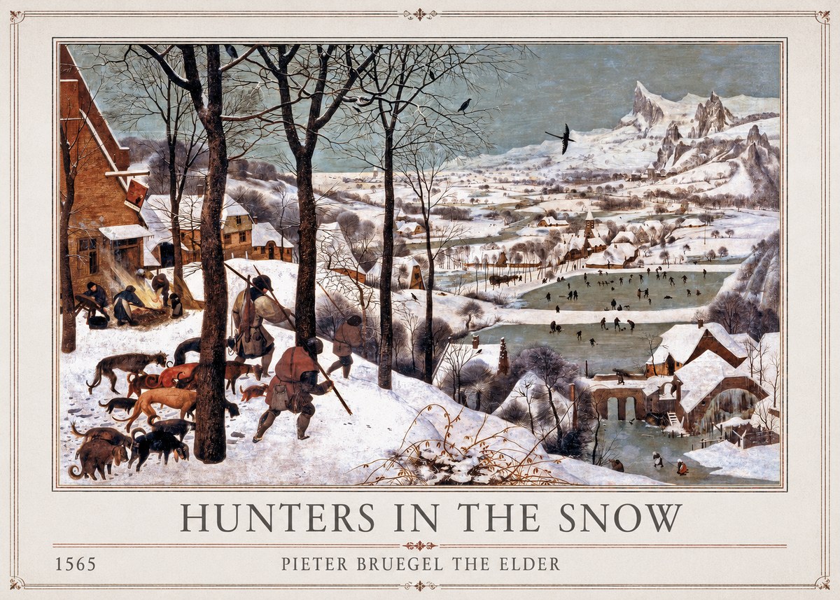 Pieter Bruegel Hunters in the Snow No1 - Affiche