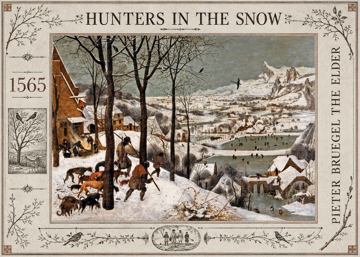 Pieter Bruegel Hunters in the Snow No2 - Affiche