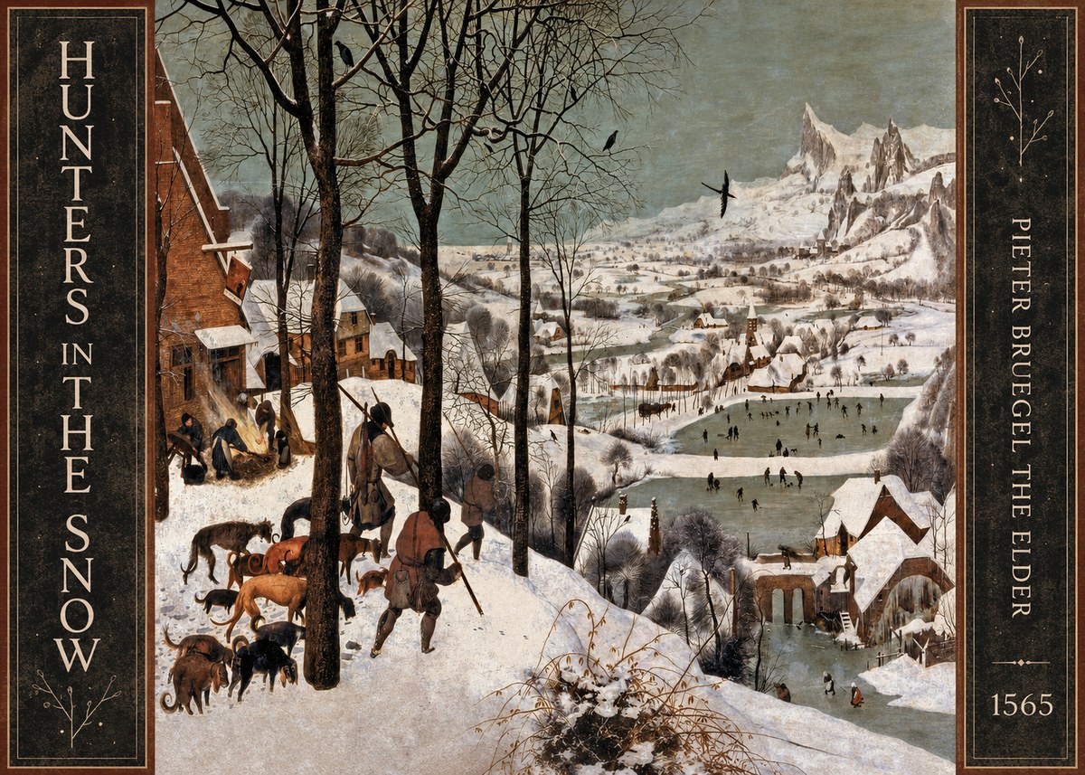 Pieter Bruegel Hunters in the Snow No4 - Affiche