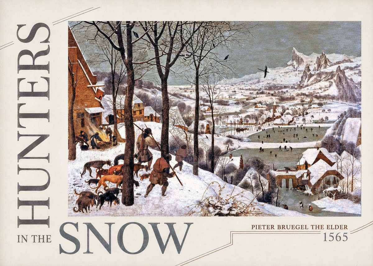 Pieter Bruegel Hunters in the Snow No5 - Affiche