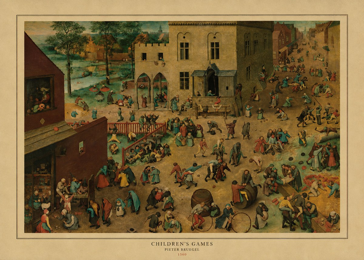 Pieter Bruegel Children's Games IV No4 - Affiche