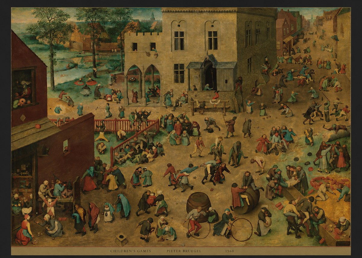 Pieter Bruegel Children's Games IV No6 - Affiche