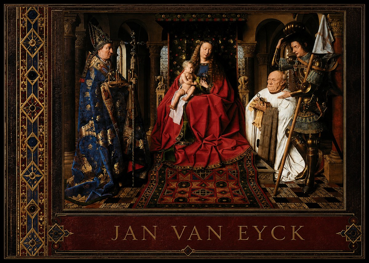 Jan van Eyck The Virgin and Child with Canon Van Der Paele No2 - Affiche