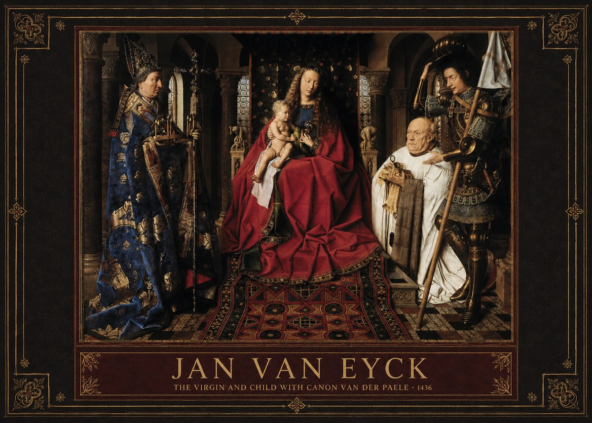 Jan van Eyck The Virgin and Child with Canon Van Der Paele No4 - Affiche