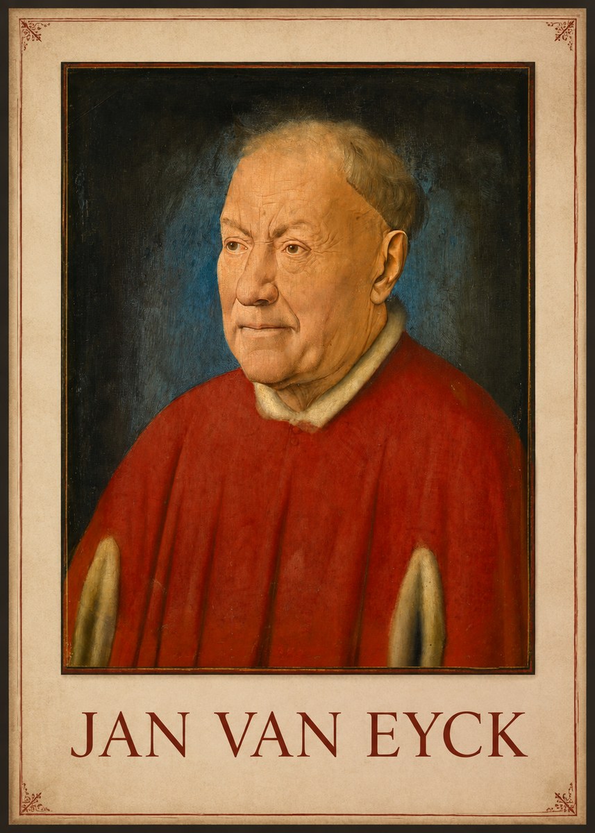 Jan van Eyck Portrait of a Man III No1 - Affiche