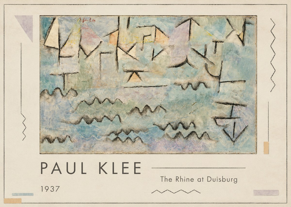 Paul Klee The Rhine at Duisburg No1 - Affiche
