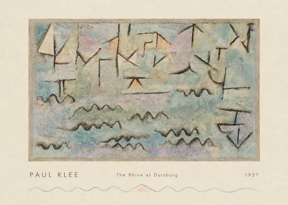 Paul Klee The Rhine at Duisburg No4 - Affiche
