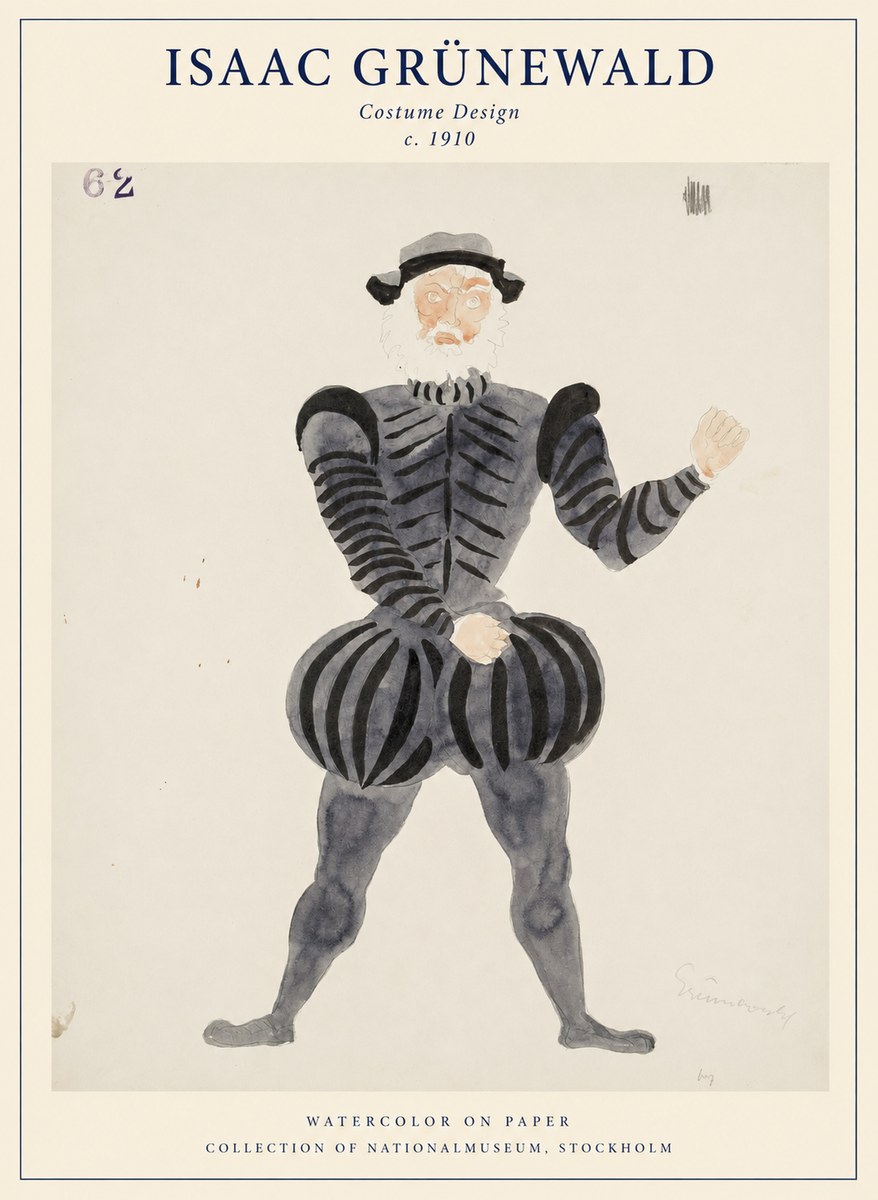 Isaac Grünewald Costume Design C. 1910 No1 - Affiche