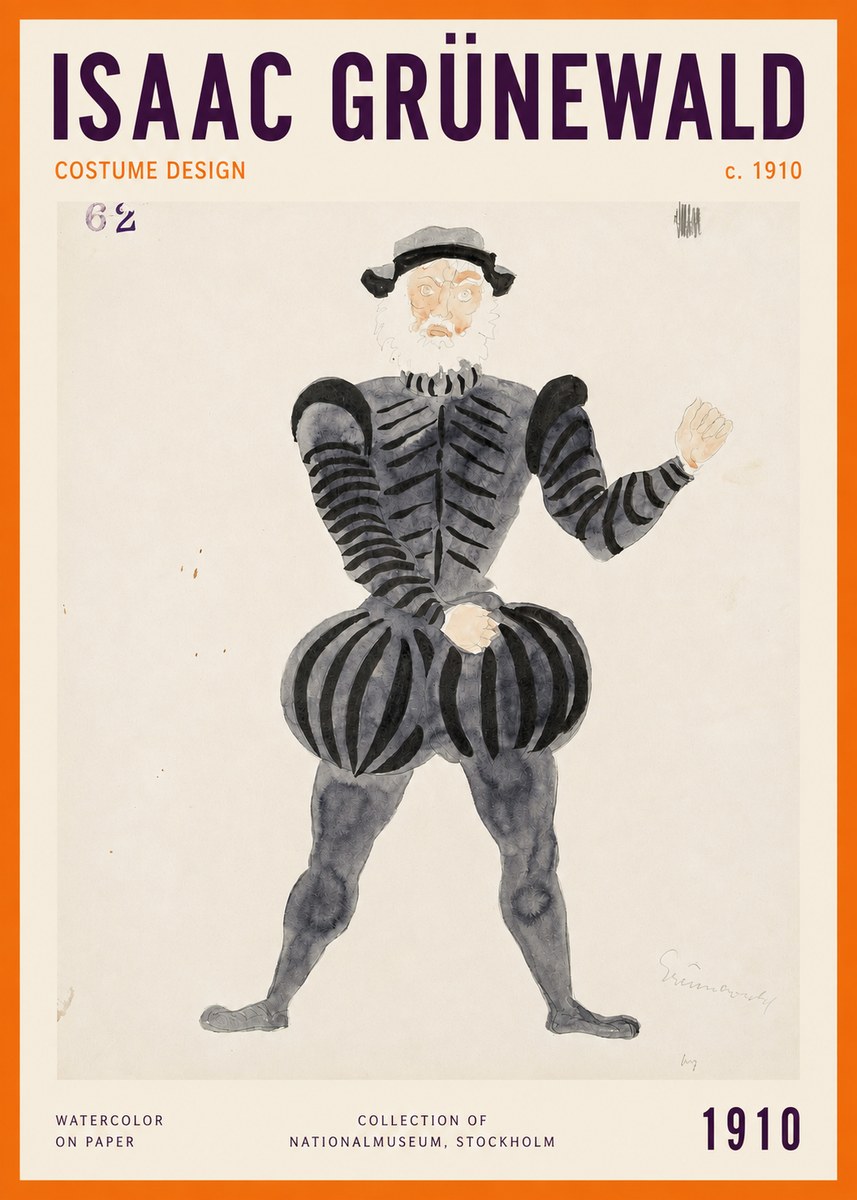 Isaac Grünewald Costume Design C. 1910 No2 - Affiche