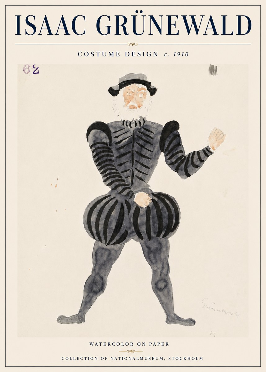 Isaac Grünewald Costume Design C. 1910 No6 - Affiche