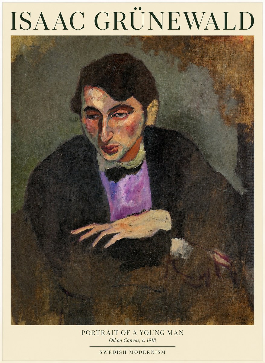 Isaac Grünewald Portrait of a Young Man No1 - Affiche