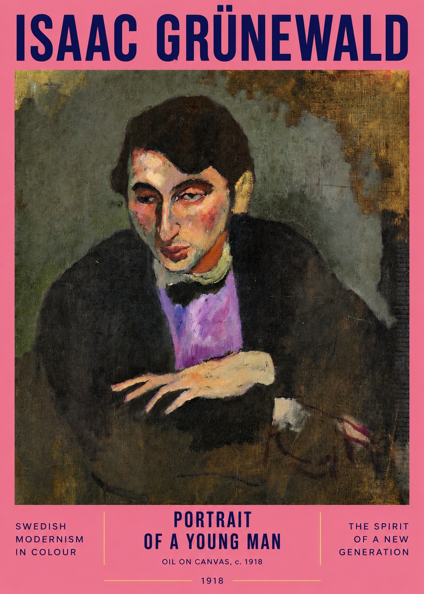 Isaac Grünewald Portrait of a Young Man No2 - Affiche