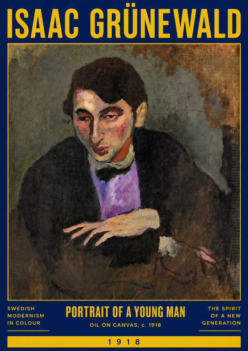 Isaac Grünewald Portrait of a Young Man No3 - Affiche
