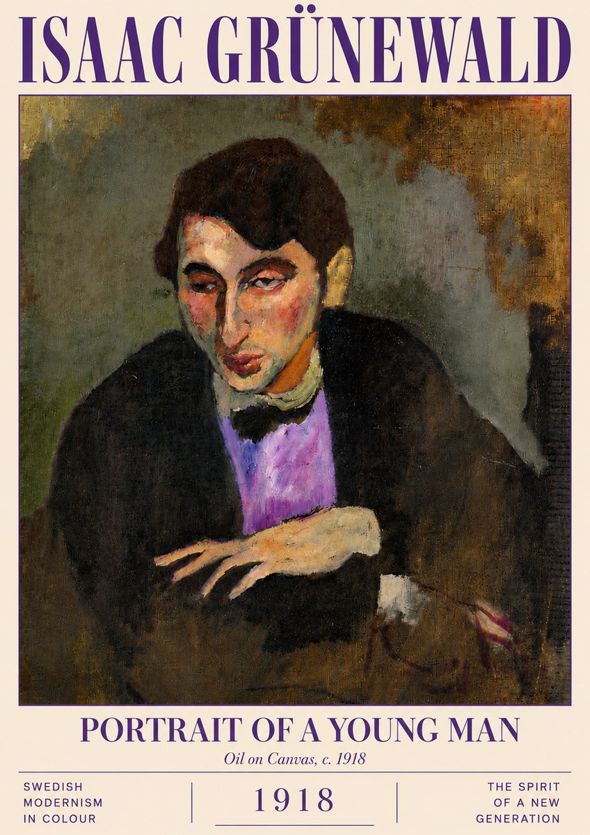 Isaac Grünewald Portrait of a Young Man No5 - Affiche