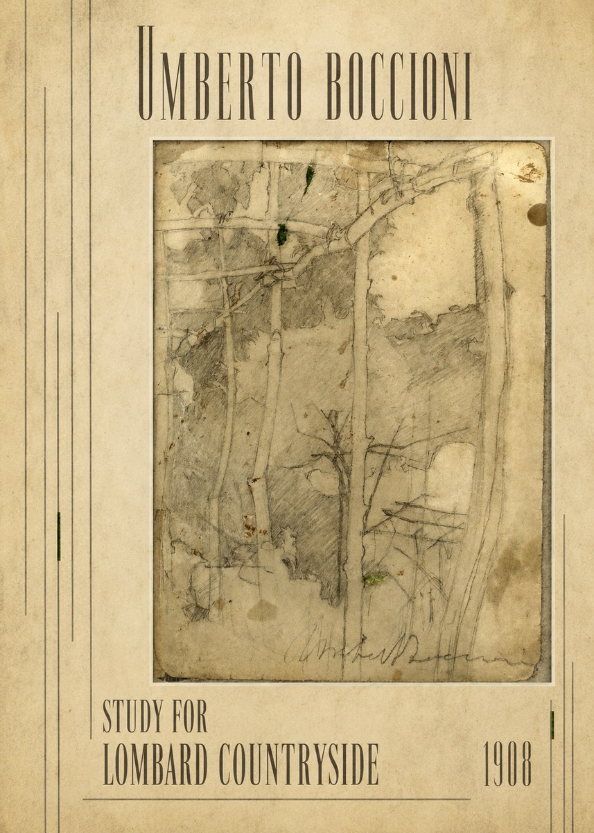 Umberto Boccioni Study for Lombard Countryside No2 - Affiche