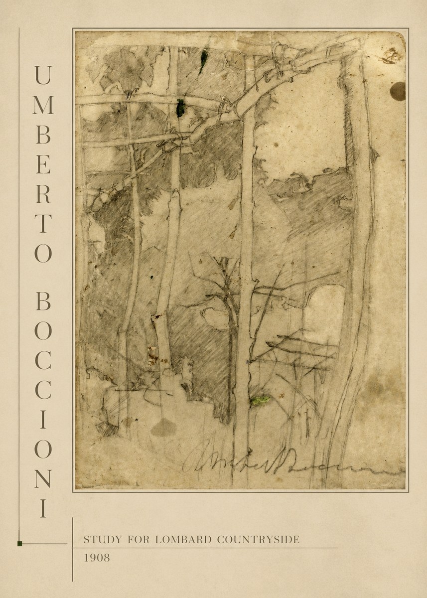 Umberto Boccioni Study for Lombard Countryside No4 - Affiche
