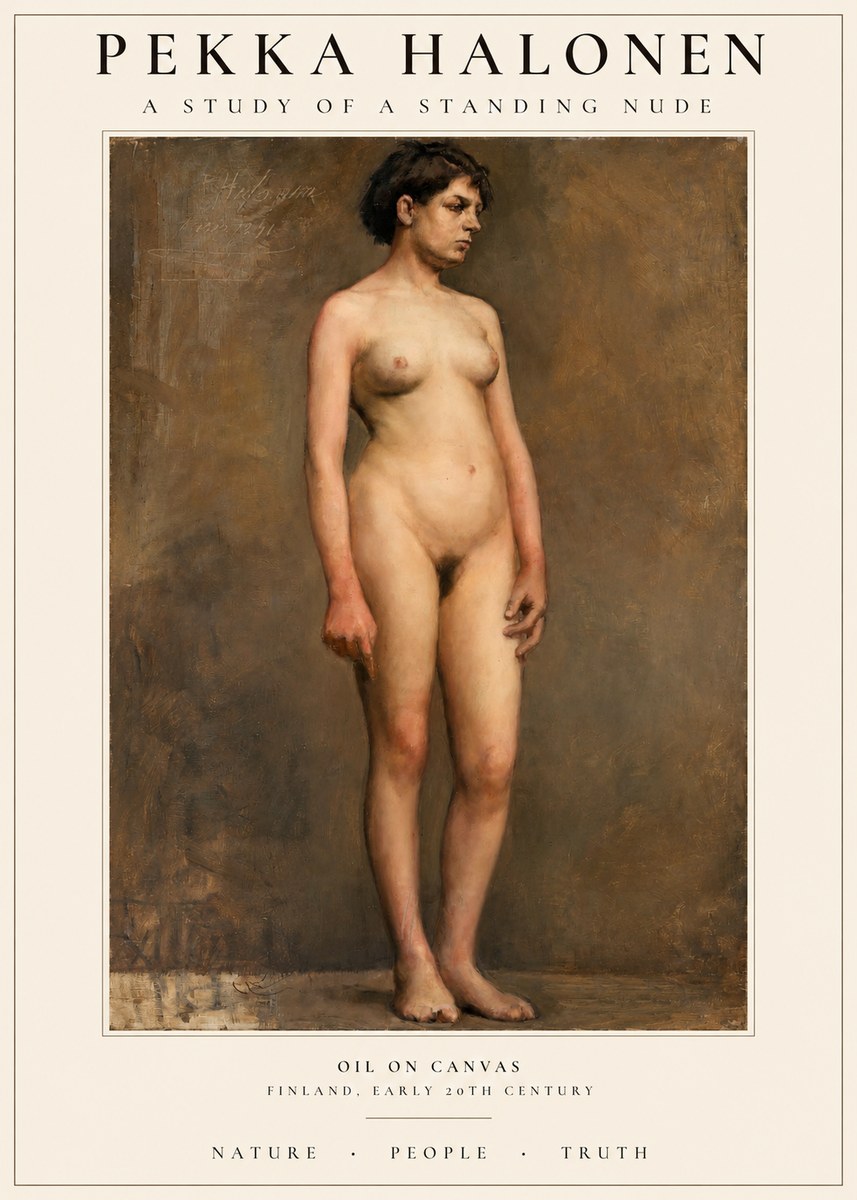 Pekka Halonen A Study of a Standing Nude No1 - Affiche