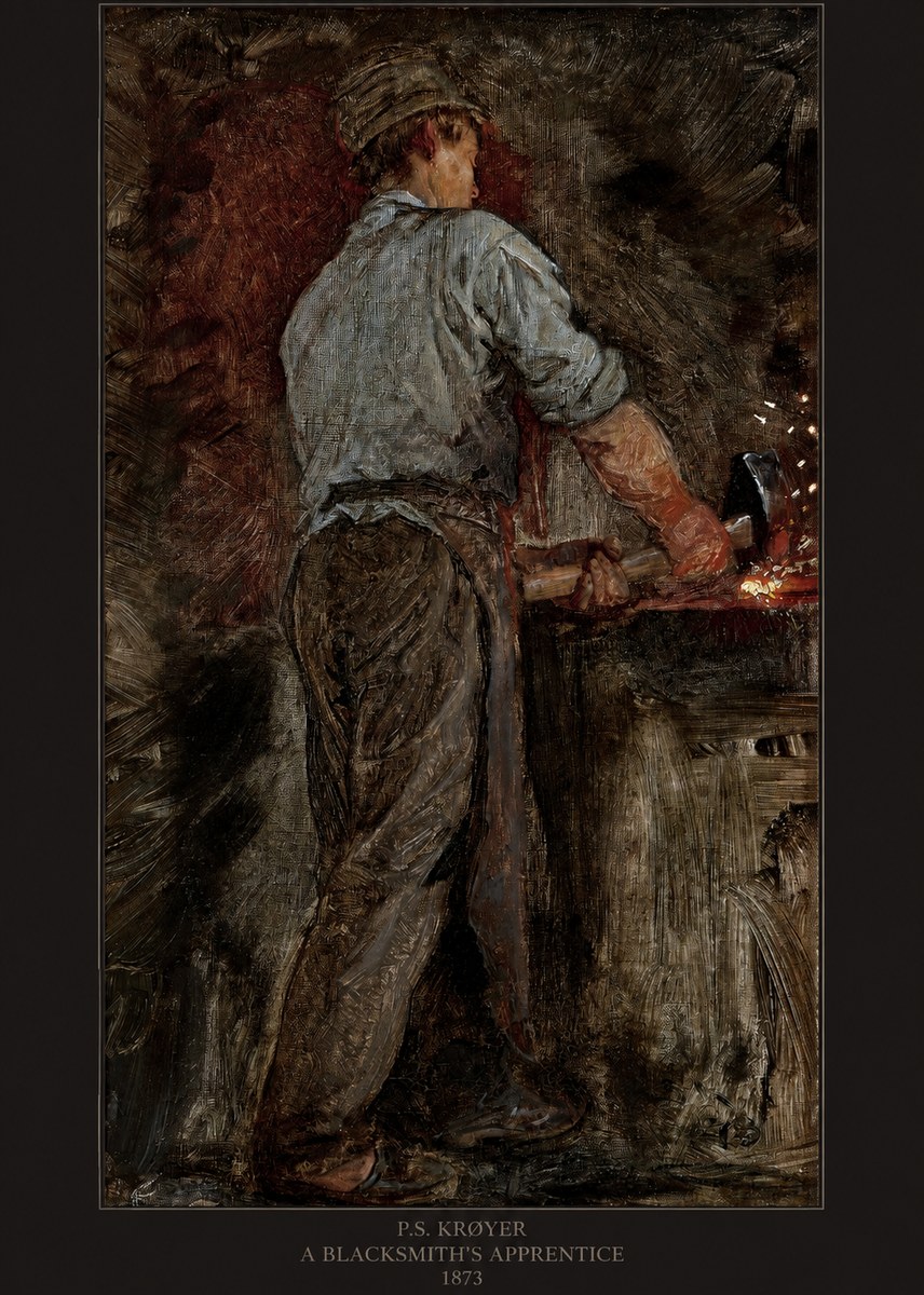 P.S. Krøyer A Blacksmith's Apprentice No6 - Affiche
