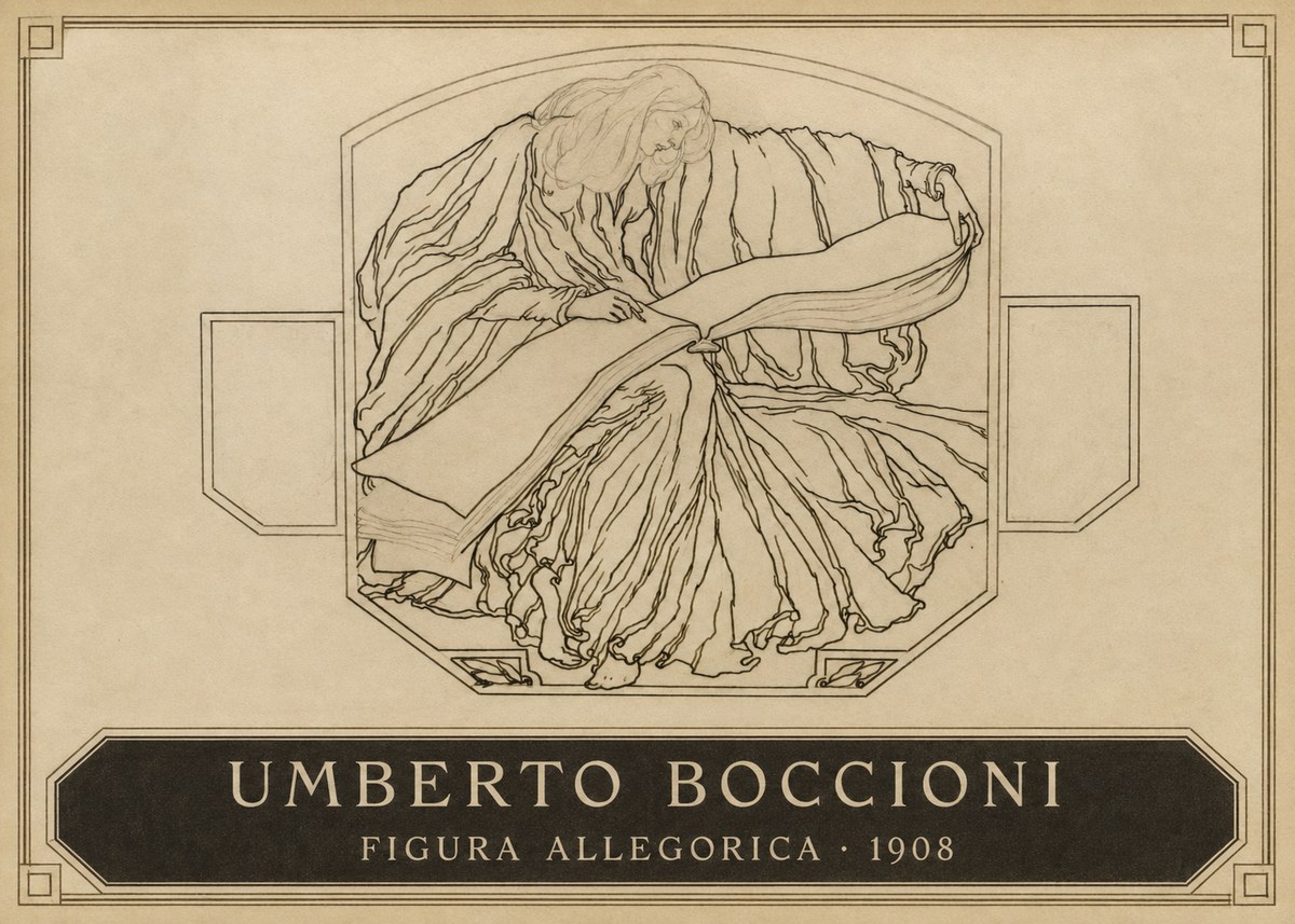 Umberto Boccioni Figura Allegorica No3 - Affiche