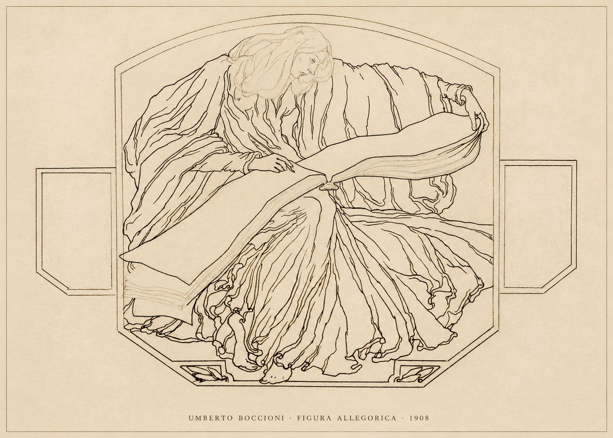 Umberto Boccioni Figura Allegorica No5 - Affiche