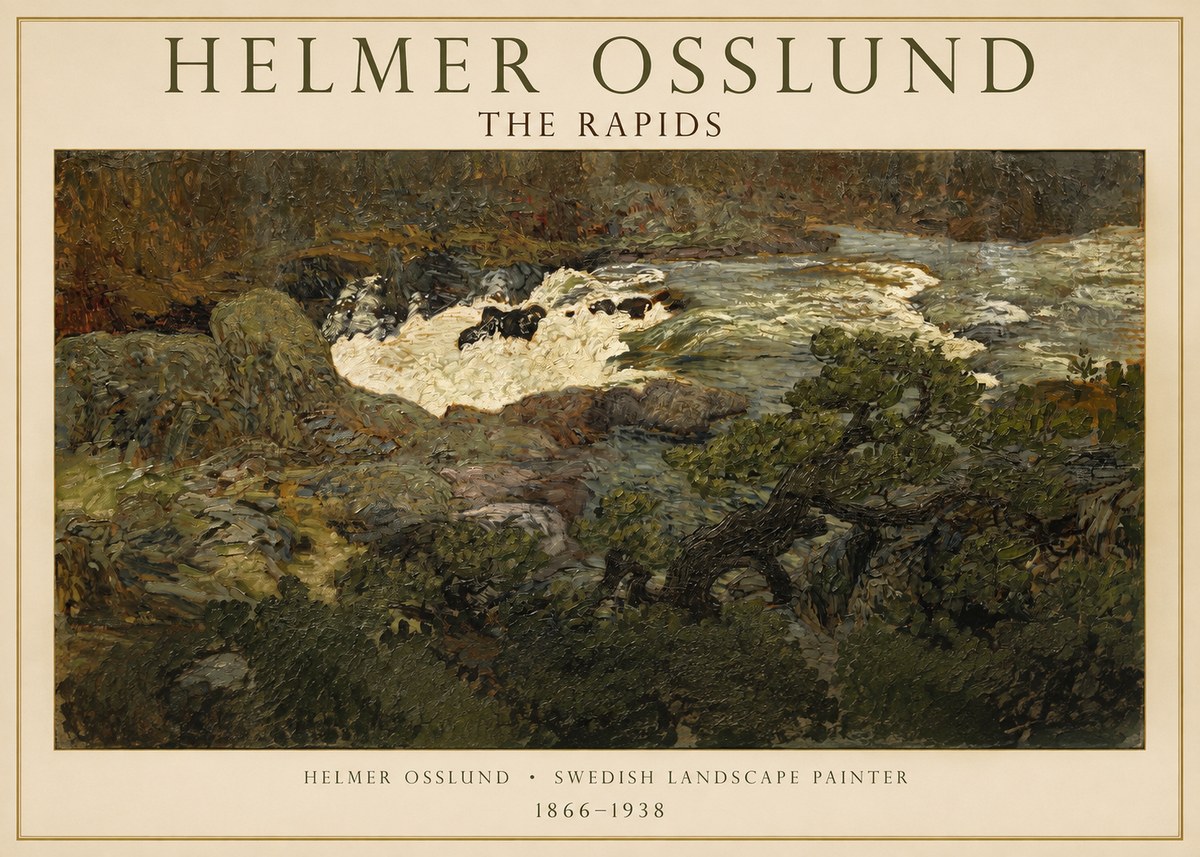 Helmer Osslund The Rapids No1 - Affiche