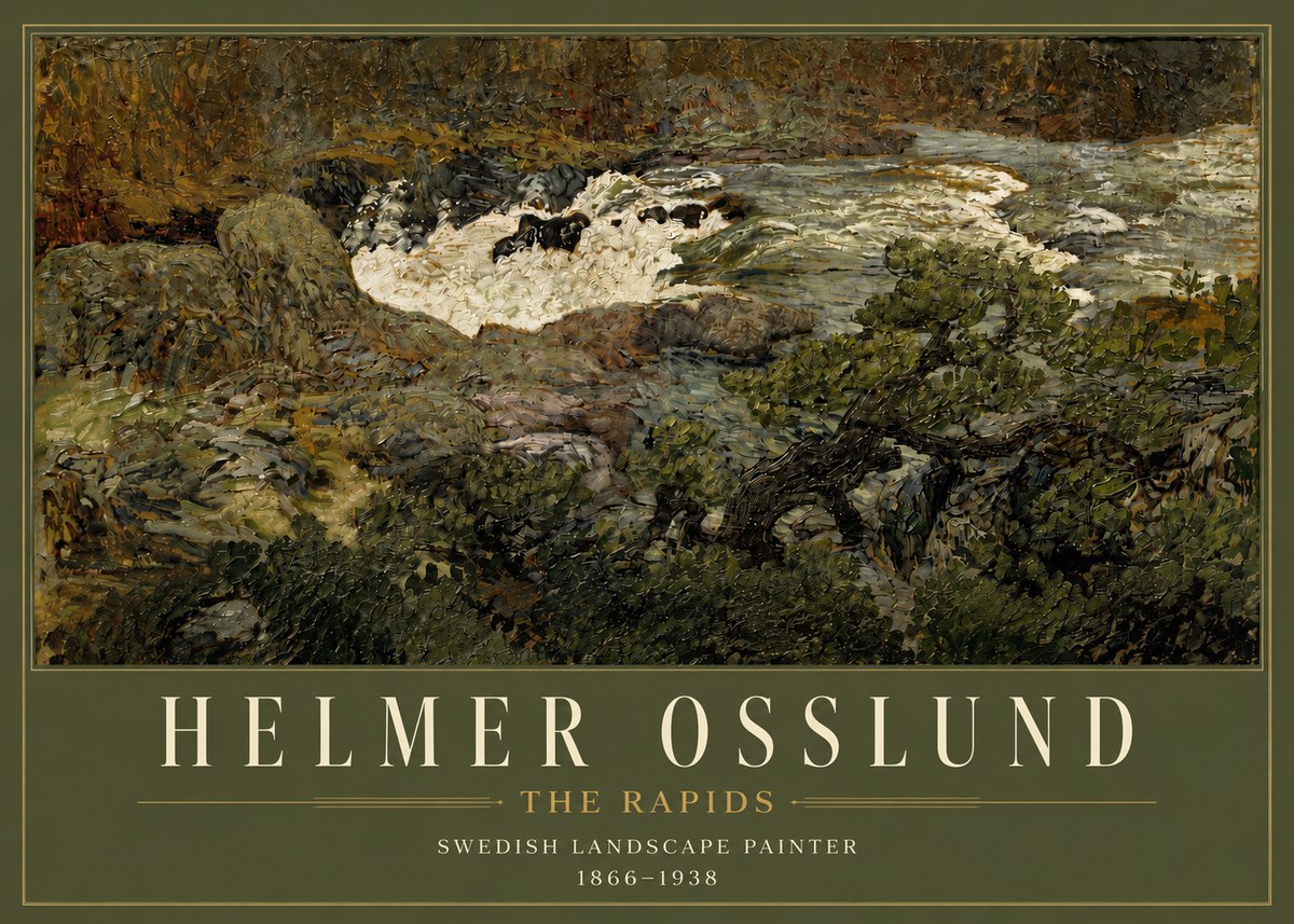 Helmer Osslund The Rapids No3 - Affiche