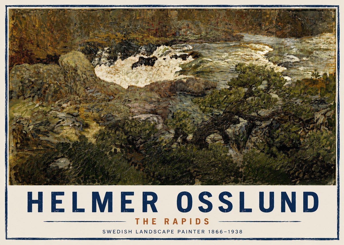 Helmer Osslund The Rapids No4 - Affiche