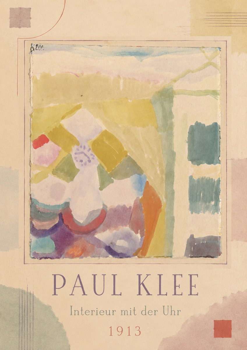Paul Klee Interieur Mit Der Uhr I No1 - Affiche