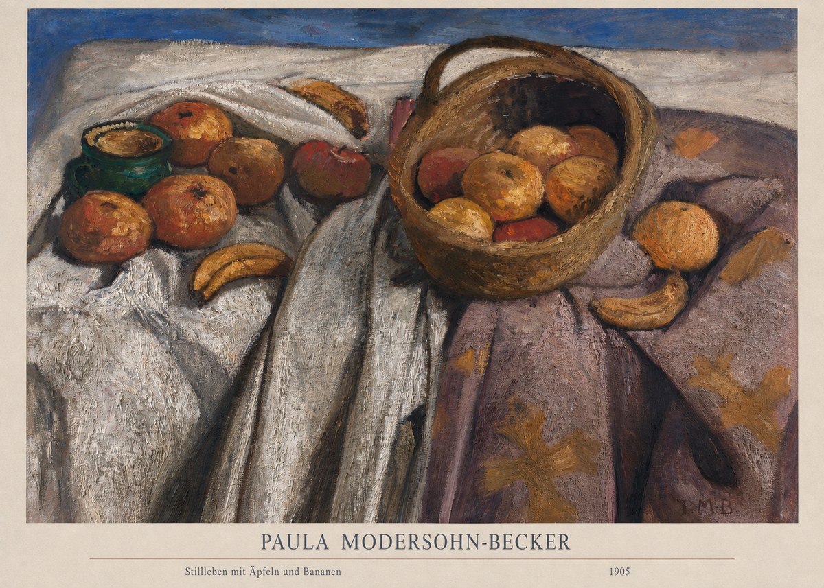 Paula Modersohn-Becker Stillleben Mit Äpfeln Und Bananen No6 - Affiche