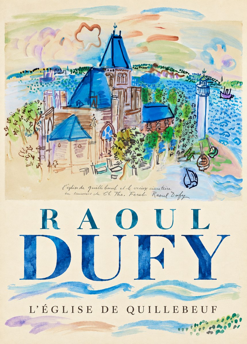 Raoul Dufy L'église De Quillebeuf No3 - Affiche