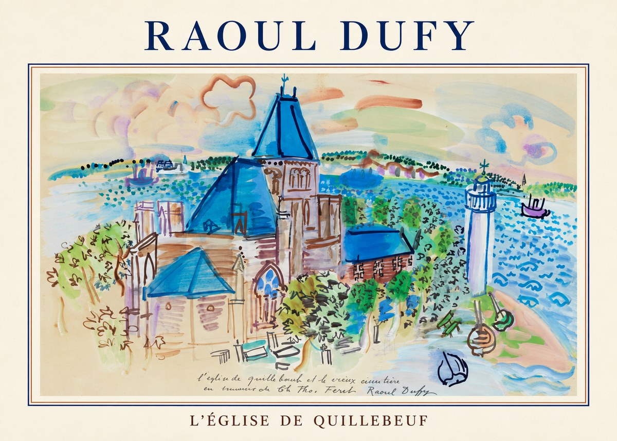 Raoul Dufy L'église De Quillebeuf No4 - Affiche