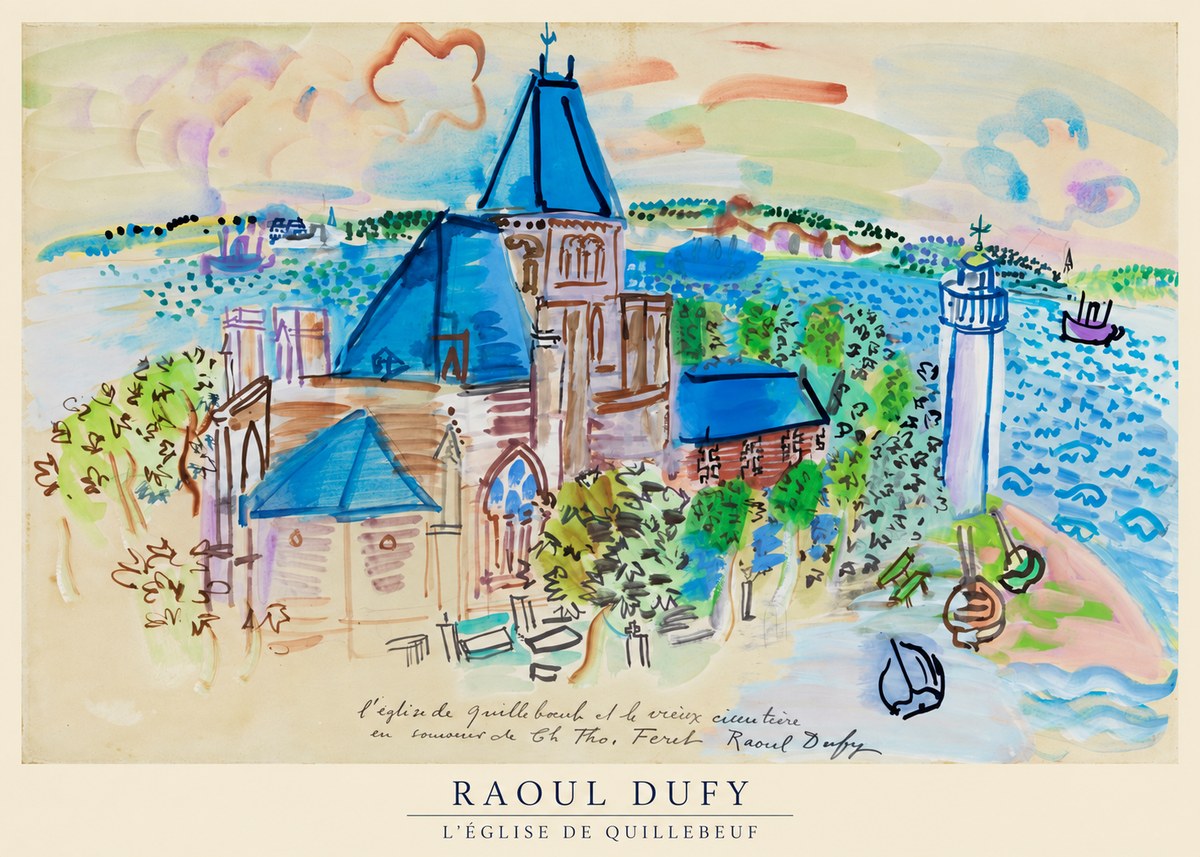Raoul Dufy L'église De Quillebeuf No5 - Affiche
