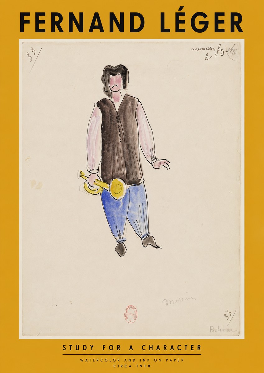 Fernand Léger Study for a Character I No3 - Affiche
