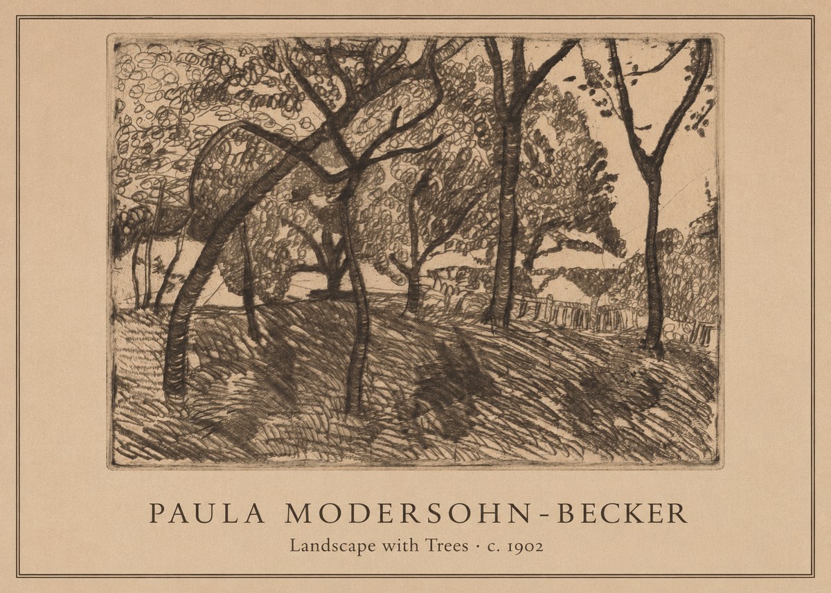 Paula Modersohn-Becker Landscape with Trees No1 - Affiche
