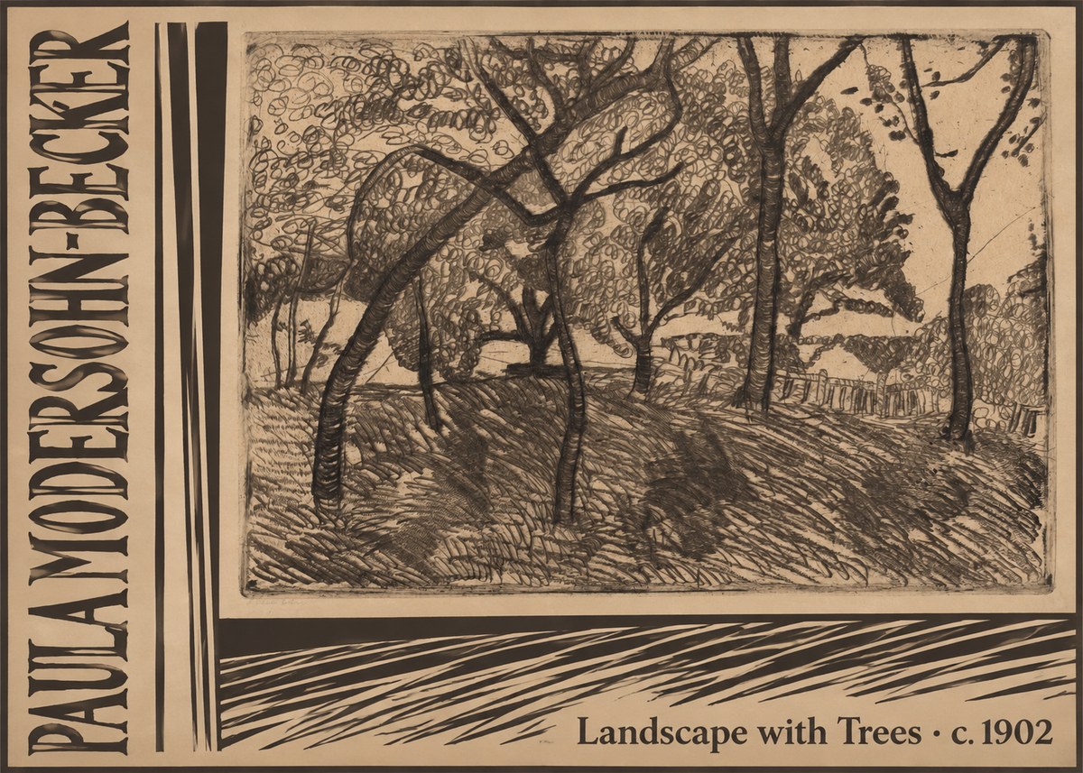 Paula Modersohn-Becker Landscape with Trees No3 - Affiche