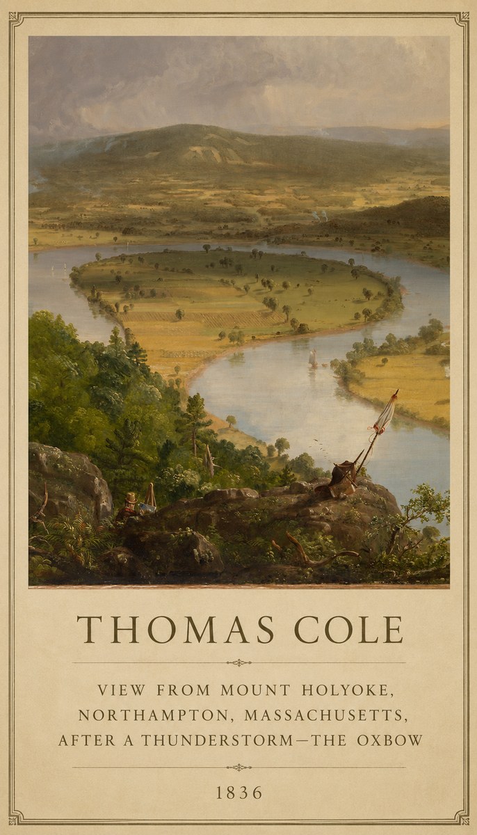Thomas Cole View from Mount Holyoke, Northampton, Massachusetts, After a Thunderstorm—the Oxbow III No6 - Affiche