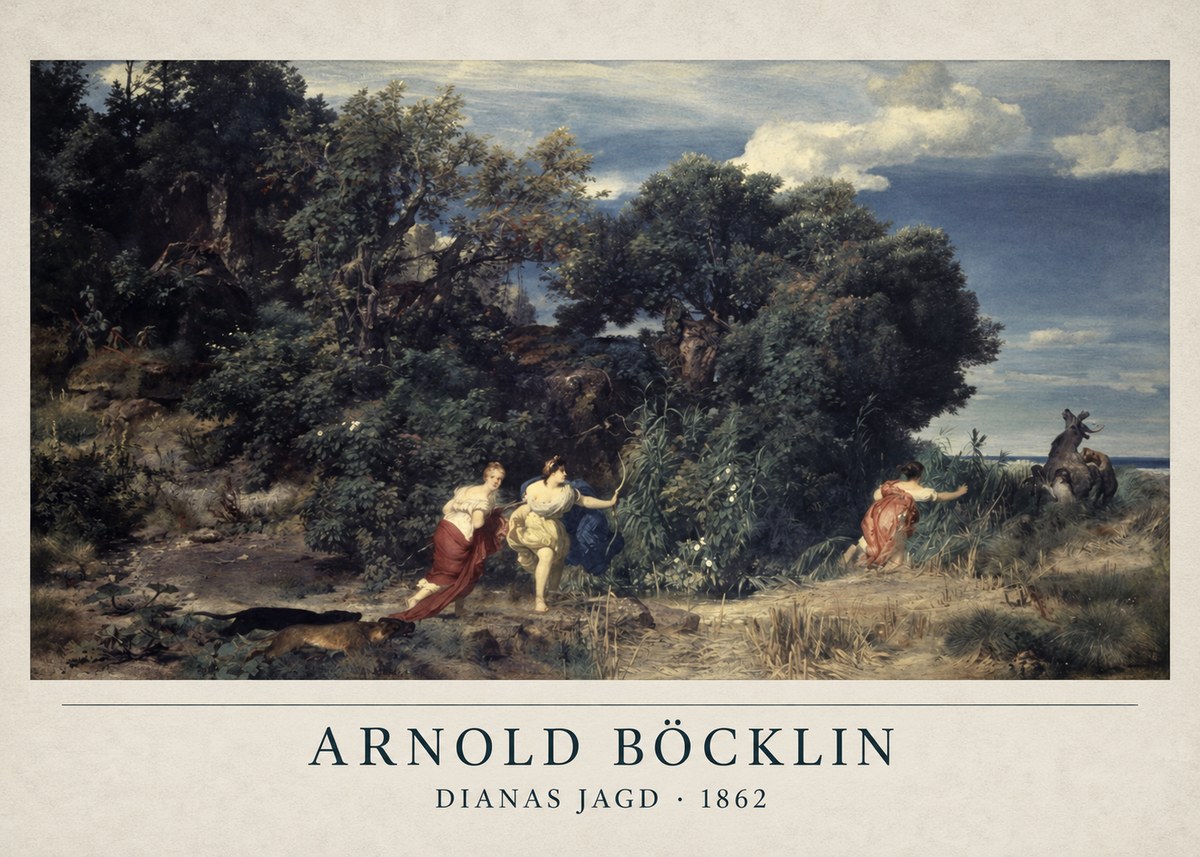 Arnold Böcklin Dianas Jagd No2 - Affiche