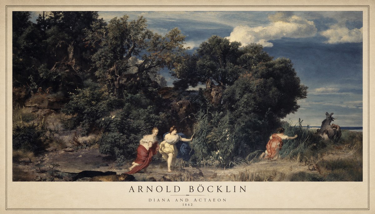 Arnold Böcklin Dianas Jagd No3 - Affiche