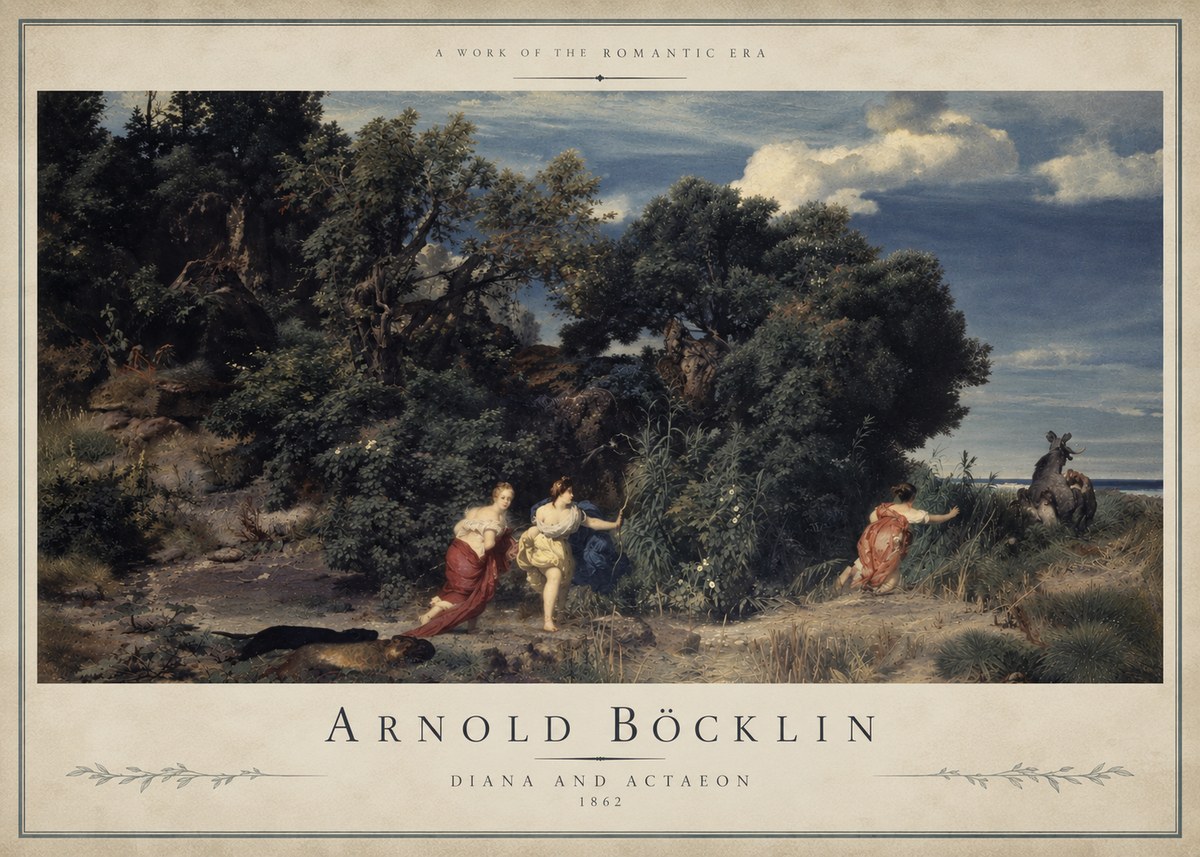 Arnold Böcklin Dianas Jagd No5 - Affiche
